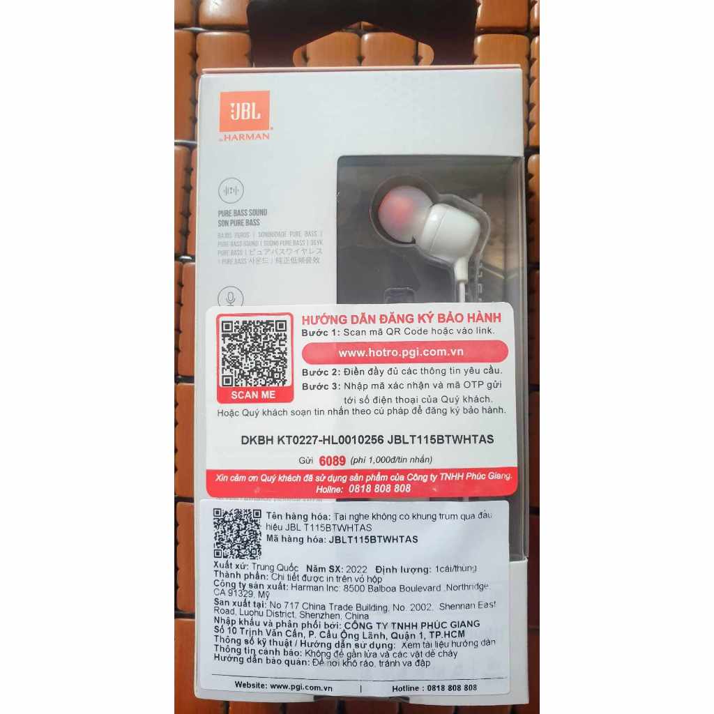Tai nghe JBL T115BT bluetooth - Hàng Chính Hãng PGI
