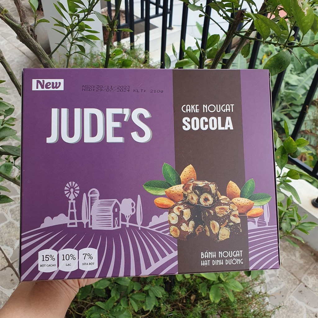 Bánh Nougat Jude's Hộp 210G - Vị Matcha, Socola, Sữa, Sầu Riêng
