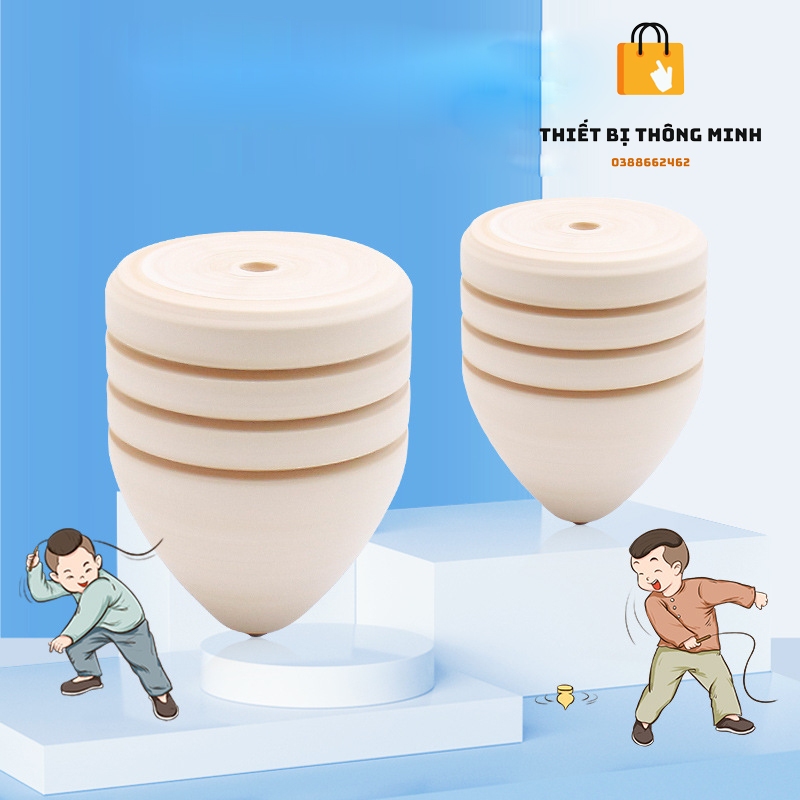 Bộ 2 Con Quay Bằng Gỗ Cực Đẹp Tặng Kèm Dây