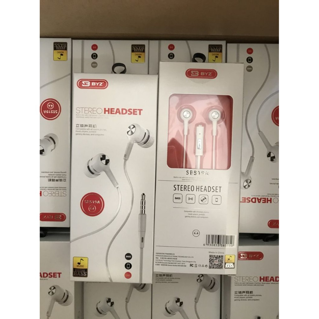 Tai nghe nhét tai BYZ SE519A - Mic Đàm Thoại Cực Tốt