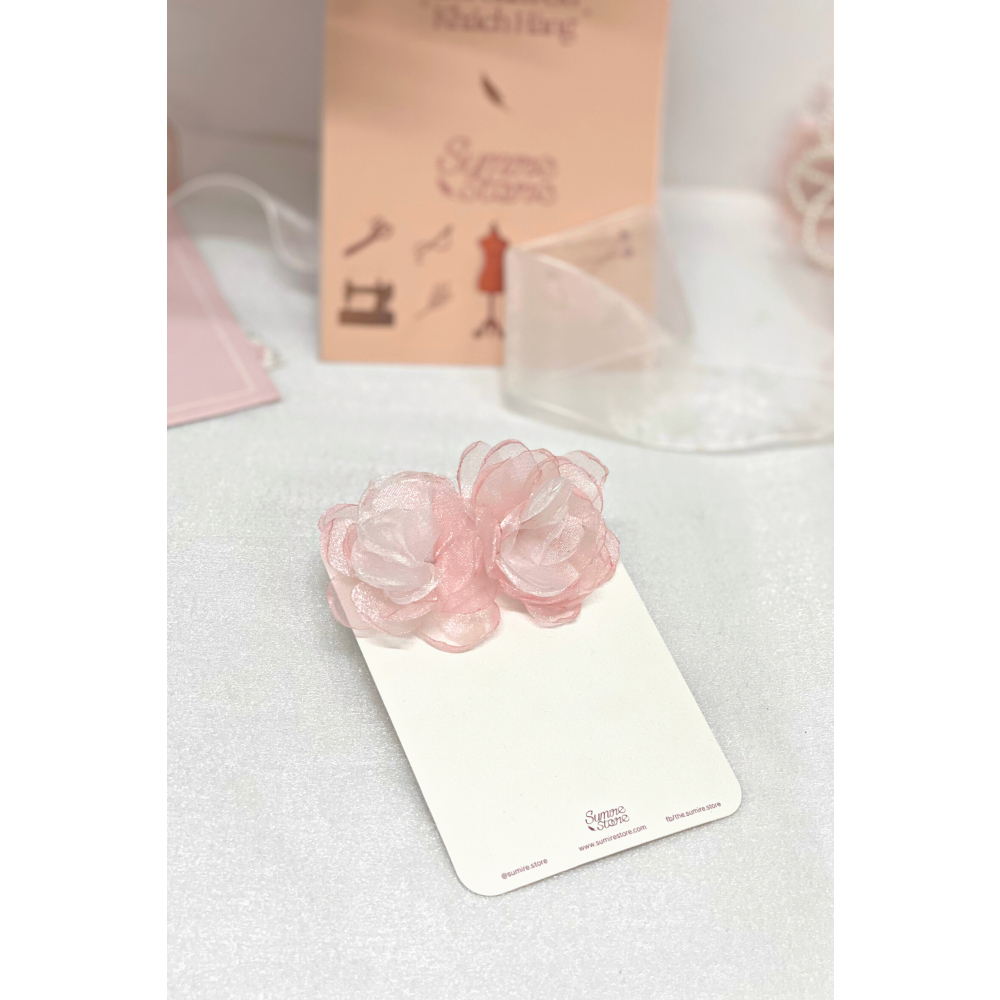 Sumire Store Hoa tai NK-079 hoa mẫu đơn voan hồng nhạt