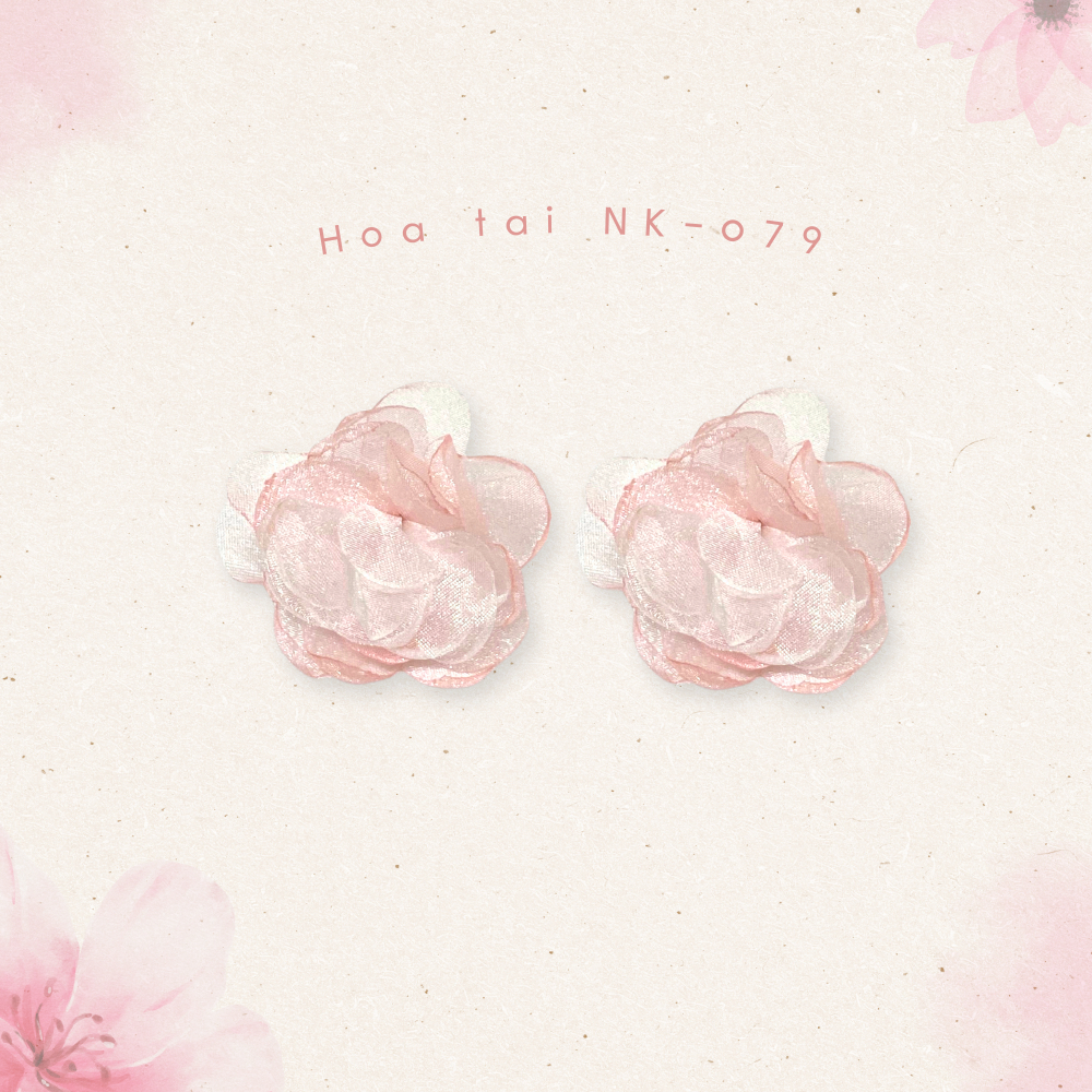 Sumire Store Hoa tai NK-079 hoa mẫu đơn voan hồng nhạt