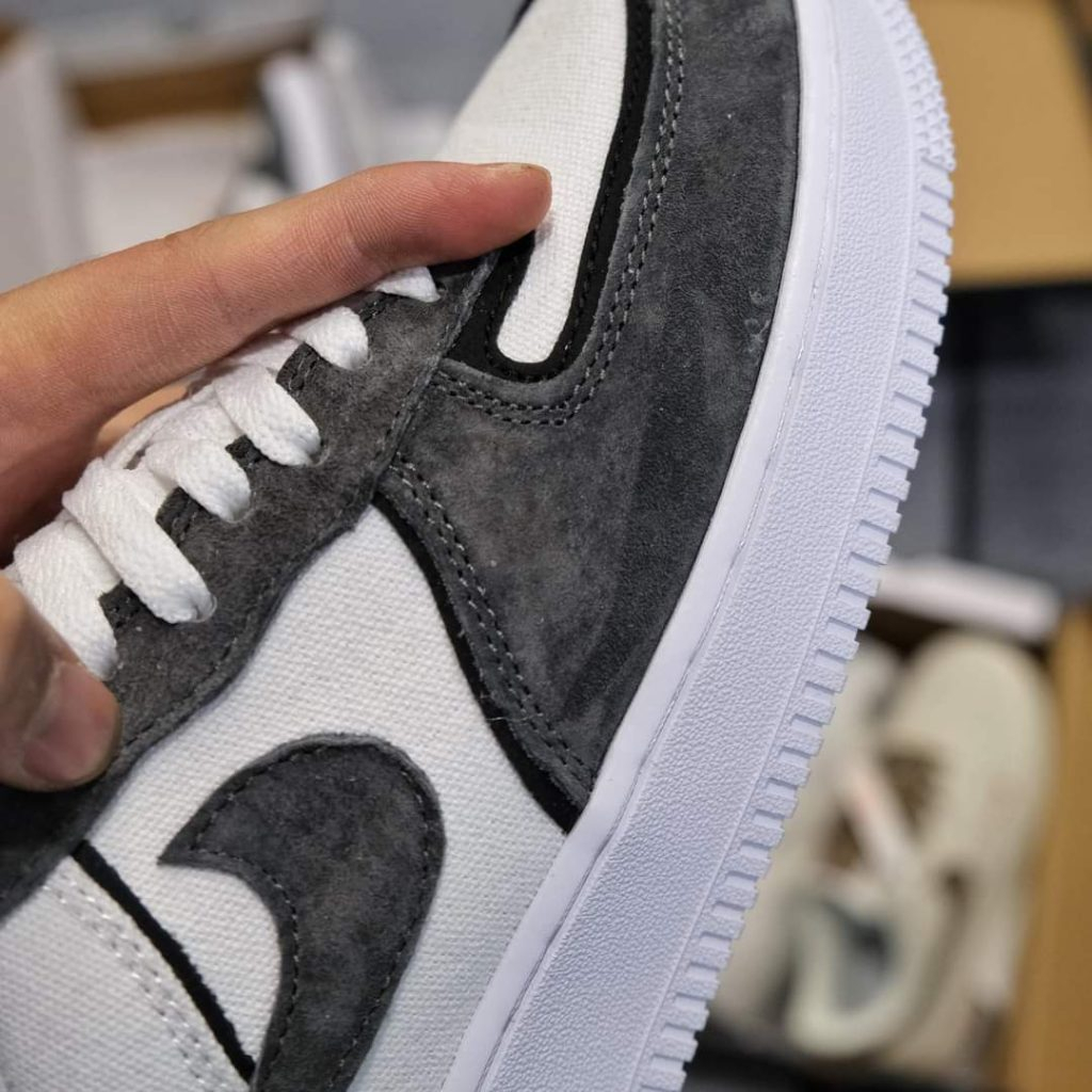 Giày_Nike air force 1 xám lông chuột nam nữ, Giày AF1 xám lông chuột,da lộn, đế air full phụ kiện bản cao cấp