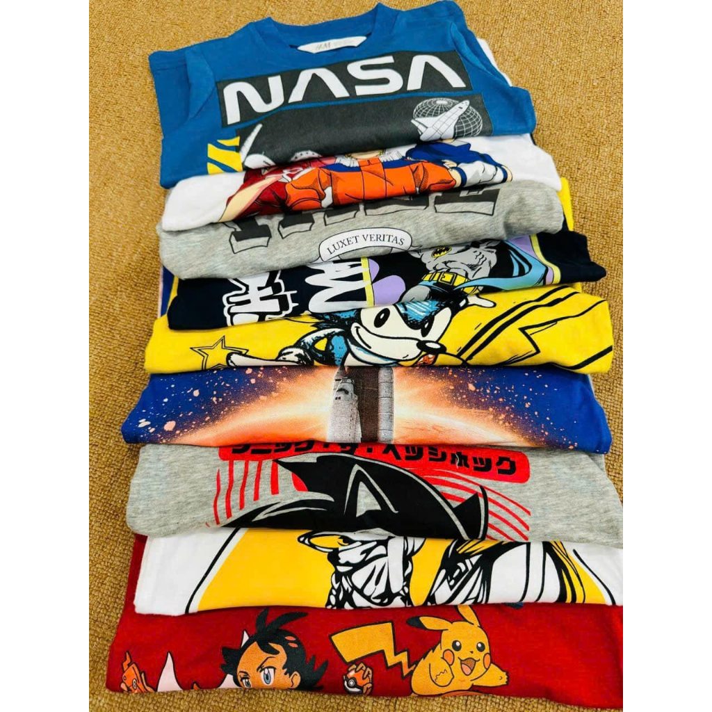 Áo thun dài tay cotton bé trai HM