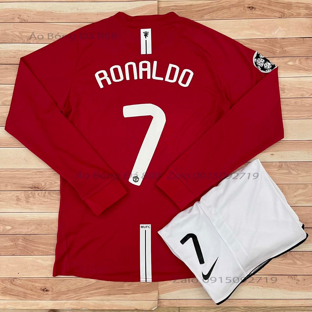 Bộ Quần Áo Bóng Đá CLB Manchester United, Áo Đá Banh Mu Retro - Chuẩn Mẫu Thi Đấu - Vải Polyester Gai Thái