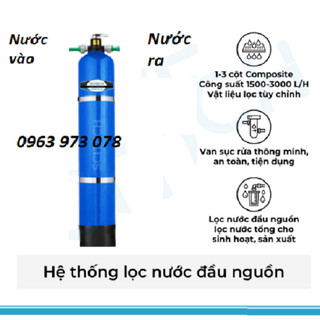 Máy Lọc Nước Giếng Khoan Khử Phèn, Sắt, và Asen Composite 1054| Khử Sắt, Phèn Màu Ố Vàng, Tanh Hôi