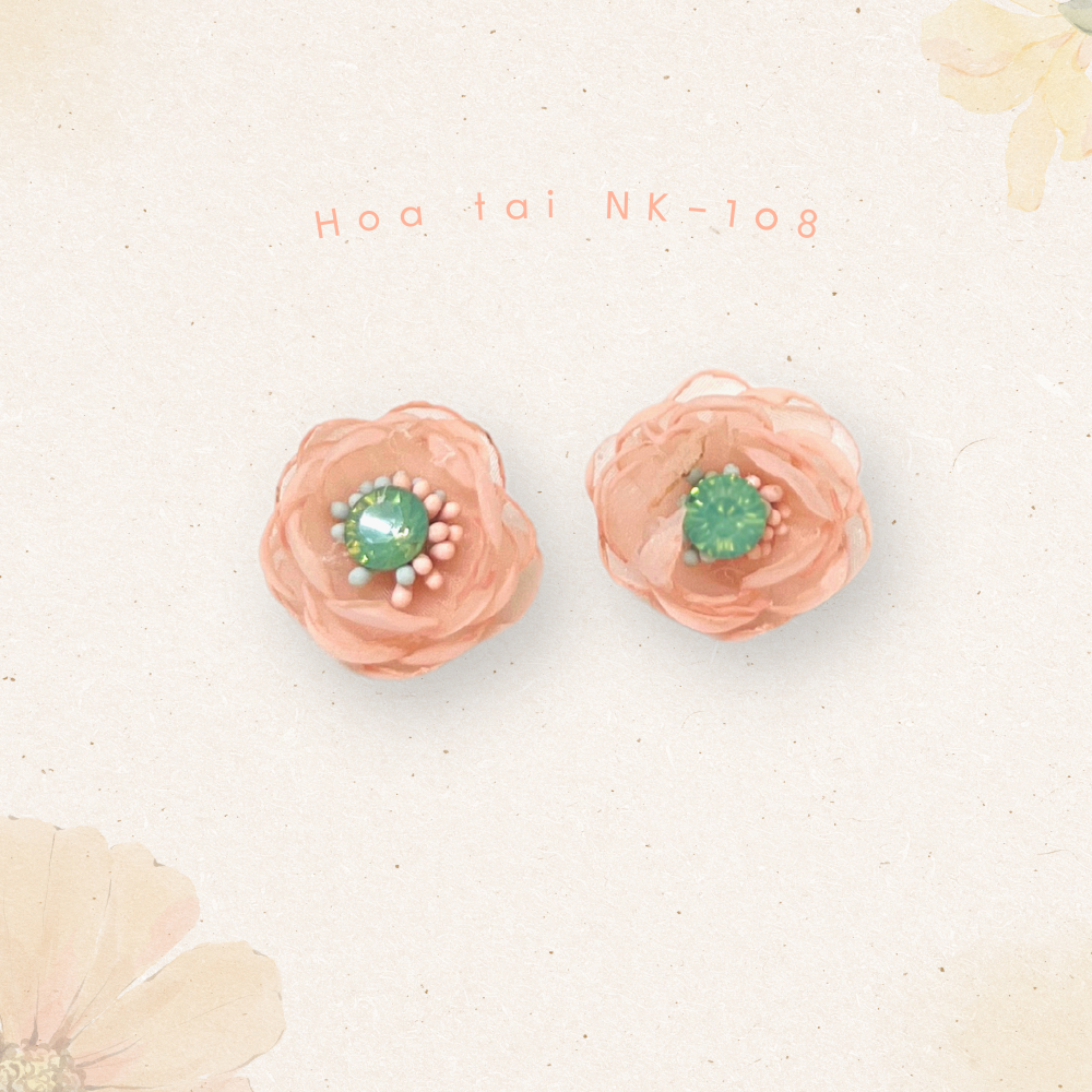 Sumire Store Hoa tai NK-108 hoa mẫu đơn cam nhụy đá xanh