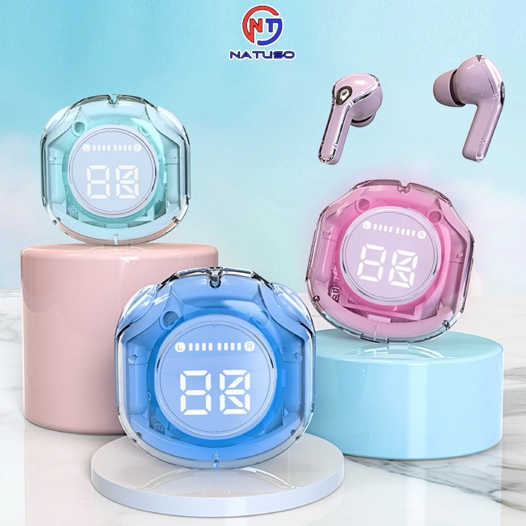 Tai Nghe Bluetooth Không Dây Ultrapods Pro v5.3 Chạm Cảm Ứng Vỏ Trong Suốt Âm Thanh Hifi Có Mic Đàm Thoại ST25 TECHHIGH