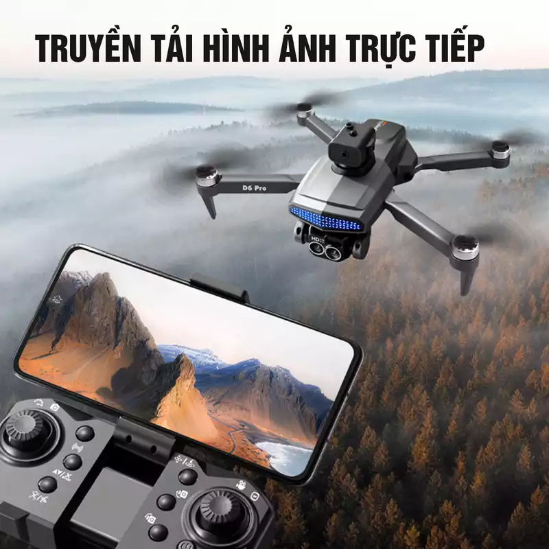 Play cam camera full HD siêu nét D6 PRO, Flycam mini động cơ không chổi than, Cảm biến chống va chạm, Camera 4k | BigBuy360 - bigbuy360.vn