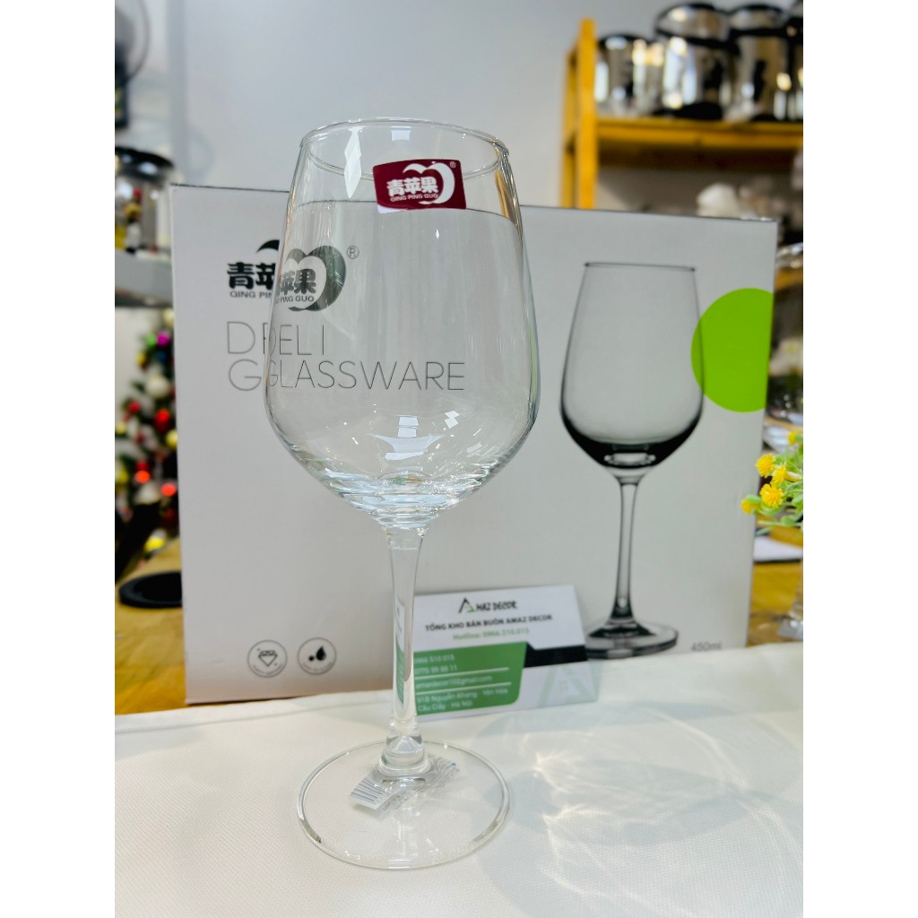 BỘ 6 LY UỐNG RƯỢU VANG THỦY TINH DELI DUNG TÍCH 350ML MÃ EJ5201 ĐẸP GIÁ RẺ TRONG SUỐT