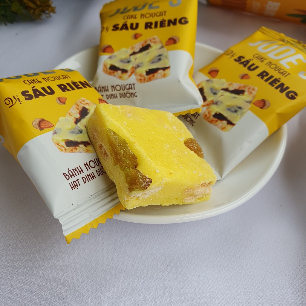 Kẹo Hạt Nougat, Kẹo Nougat Hạnh Phúc Ăn Kiêng, ăn vặt thơm ngon Healthy 210G - Vị MatCha - Sữa - Sầu Riêng - Socola