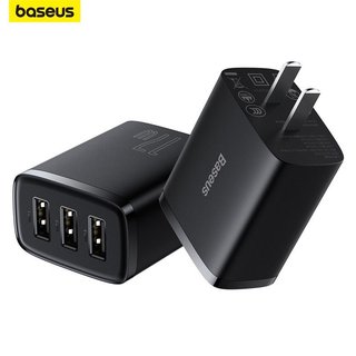 Cốc Sạc Baseus Compact Charger có 3 cổng USB , sạc nhanh 17W, chân dẹp
