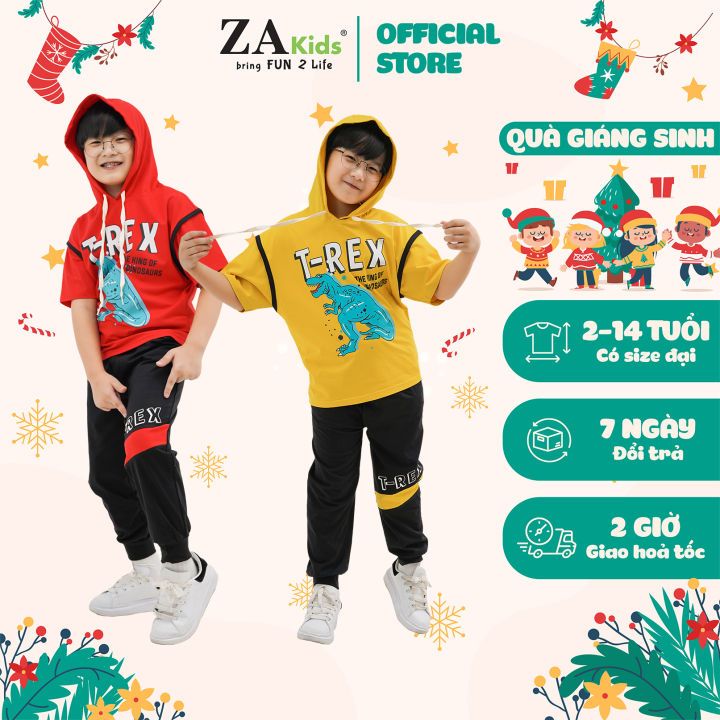 Bộ Quần Áo Thun Tay Ngắn Quần Dài Bé Trai  ZAKids ZA22026TN