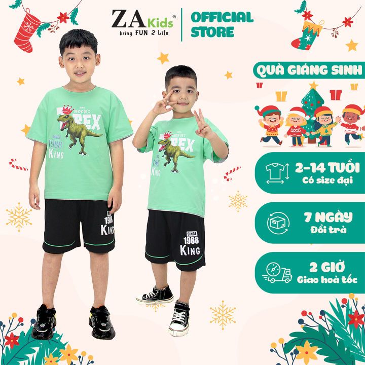 Bộ Quần Áo Thun Tay Ngắn Bé Trai  ZAkids ZA0230506