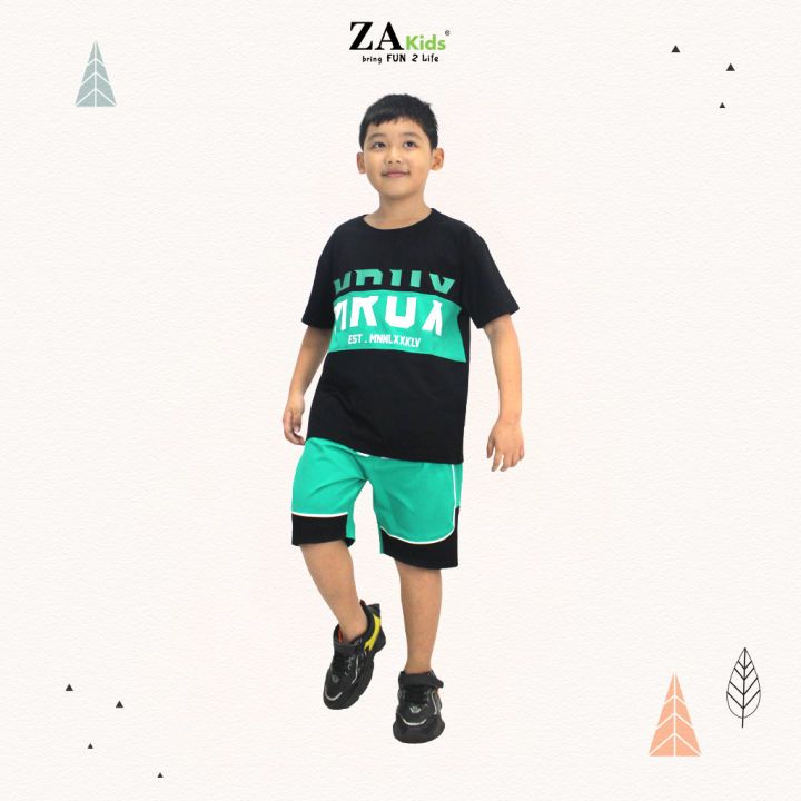 Bộ Quần Áo Thun Tay Ngắn Quần Đùi Bé Trai Thoáng Mát Cotton  ZAkids ZA02322BT