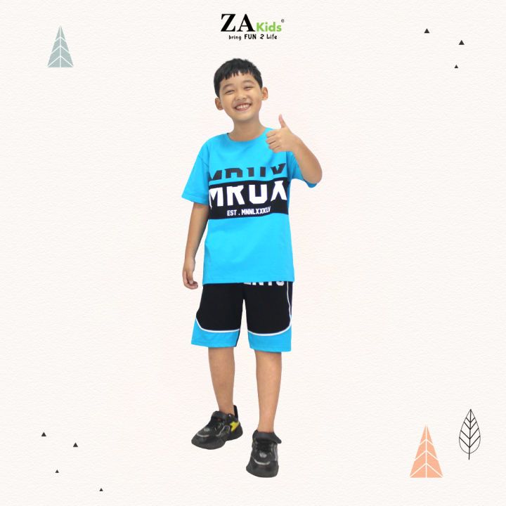 Bộ Quần Áo Thun Tay Ngắn Quần Đùi Bé Trai Thoáng Mát Cotton  ZAkids ZA02322BT
