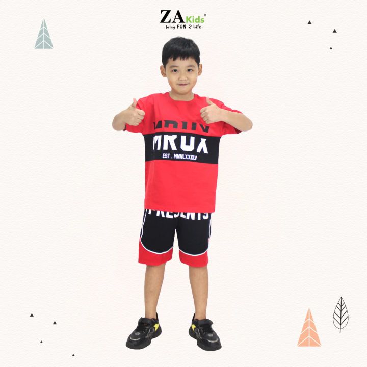 Bộ Quần Áo Thun Tay Ngắn Quần Đùi Bé Trai Thoáng Mát Cotton  ZAkids ZA02322BT