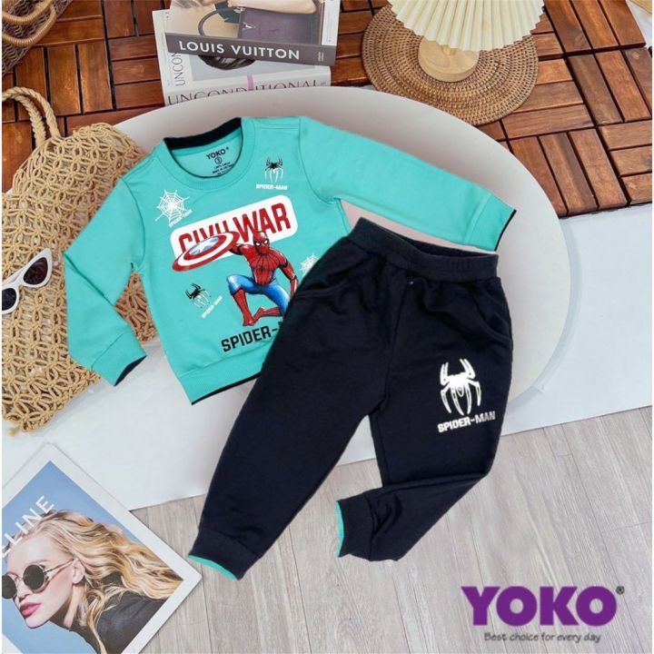 Bộ Quần Áo Dài Tay Yoko Chất Liệu Cotton Da Cá Cho Bé Trai 10-30kg Y2310CIV08