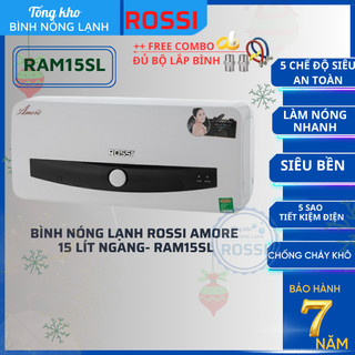 Bình nước nóng gián tiếp Rossi Amore 15 Lít Ngang- RAM15SL, CHÍNH HÃNG, bảo hành 7 năm toàn quốc, TÂN Á ĐẠI THÀNH ONLINE