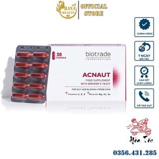 Viên Uống Hỗ Trợ Giảm Mụn Biotrade Acnaut Food Supplement - 30 Viên
