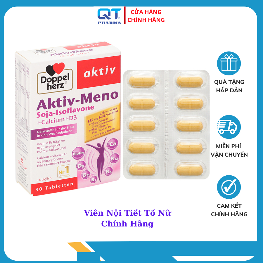 Viên Uống Cân Bằng Nội Tiết Tố Nữ Aktiv Active Meno (H/30viên) - Bổ sung Isoflavone, Giúp Điều Hòa Kinh Nguyệt