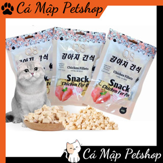 Ức gà sấy ăn liền cho chó mèo Q8, Gà sấy cho chó mèo - Túi 45gr