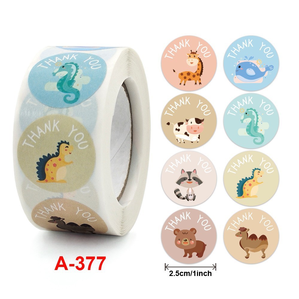 Sticker cuộn 500 nhãn dán họa tiết xinh xắn đa dạng màu sắc khen thưởng học tập cho bé