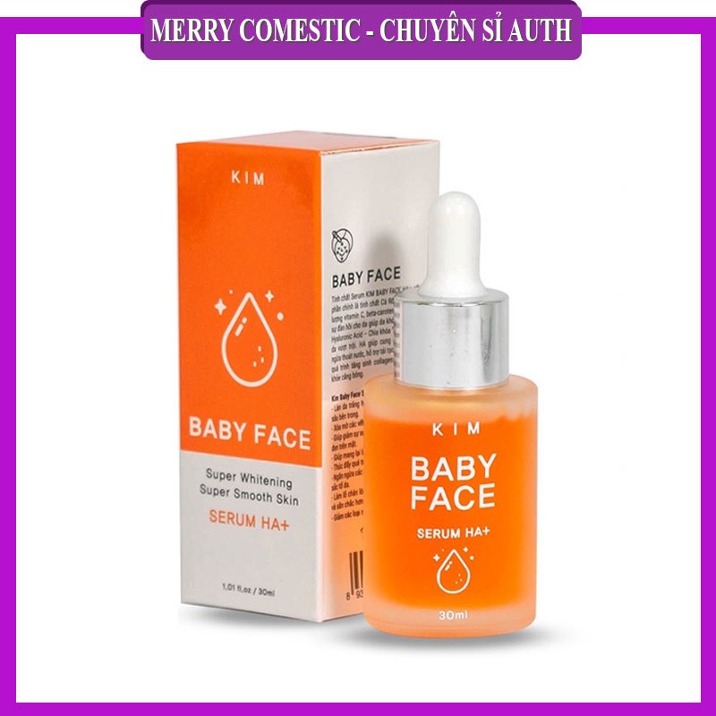 Serum KIM Baby Face HA+ 30 ml - Hỗ trợ dưỡng trắng da, sạch mụn, mờ nám, tàn nhang ❤️ MERRY COMESTIC