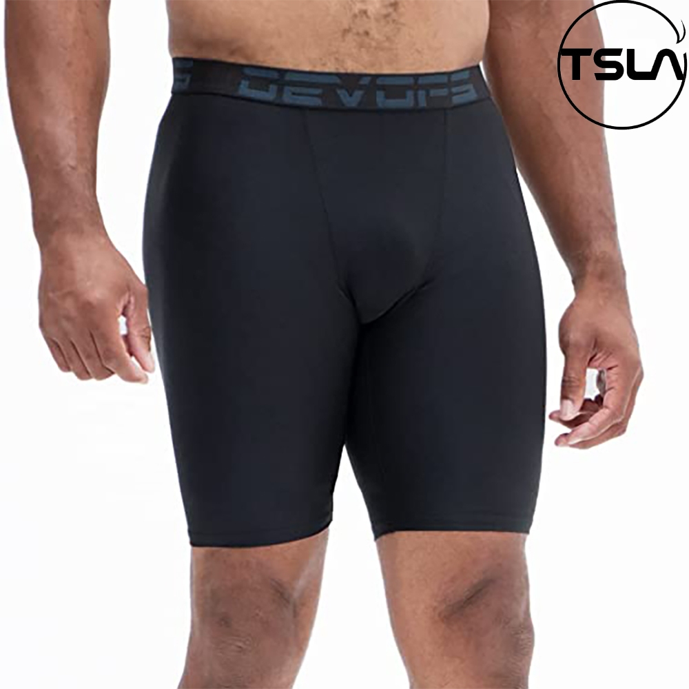 Quần giữ nhiệt nam legging đùi form ôm lưng thun dạng short thể thao tập gym bó cơ pro combat đá bóng rổ TSLA DEL1004