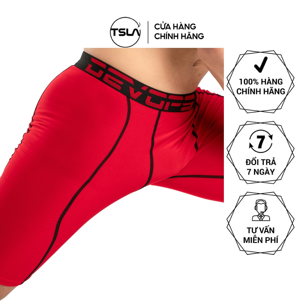 Quần giữ nhiệt nam legging đùi form ôm lưng thun dạng short thể thao tập gym bó cơ pro combat đá bóng rổ TSLA DEL1004