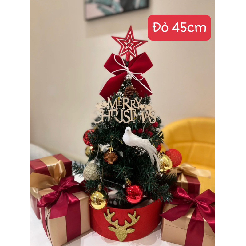 Set Cây Thông Noel Kèm Phụ Kiện Để Bàn Trang Trí Noel 45cm Sang Trọng