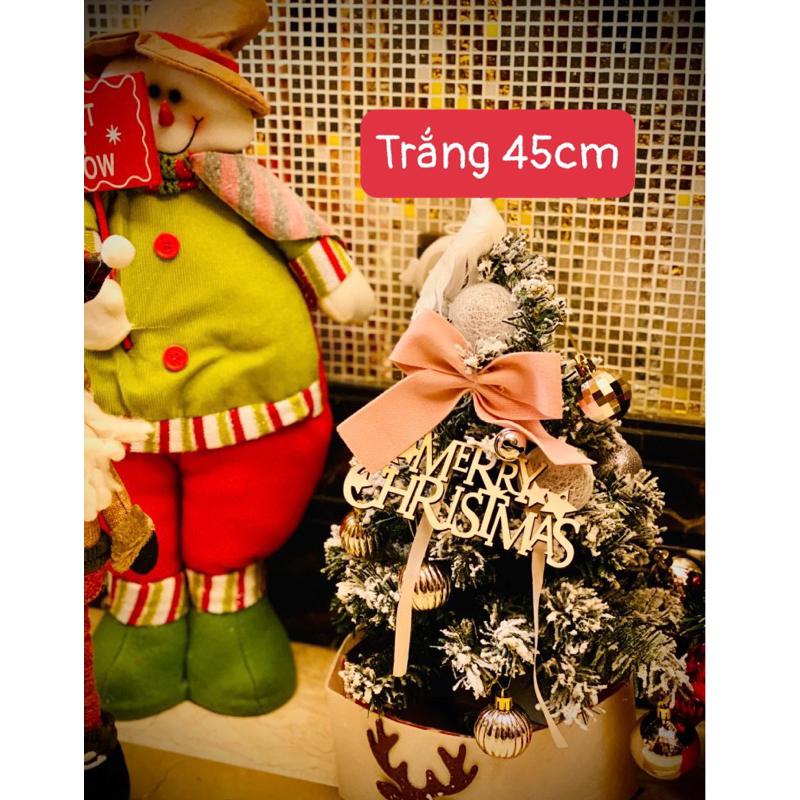 Set Cây Thông Noel Kèm Phụ Kiện Để Bàn Trang Trí Noel 45cm Sang Trọng