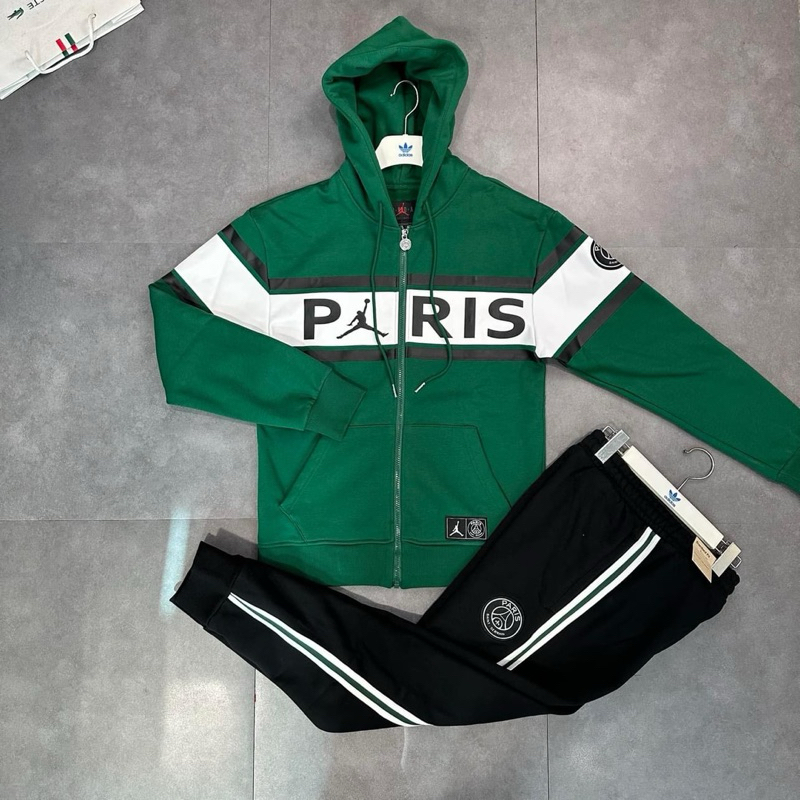 ✅New✅Bộ  Nỉ Jor.dan Pa.ris Phối Logo Ngực 2 Màu