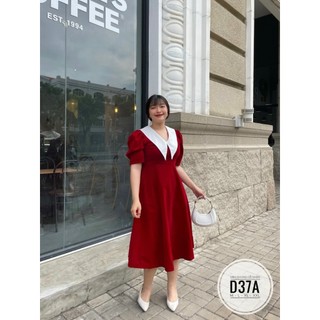 (Bigsize) Đầm nhung cổ sen nhọn dáng dài qua gối (55-90kg)