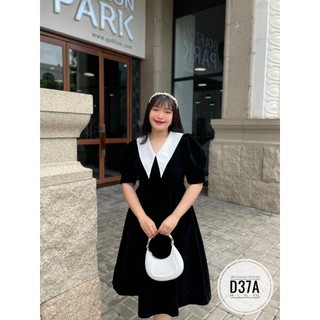 (Bigsize) Đầm nhung cổ sen nhọn dáng dài qua gối (55-90kg)