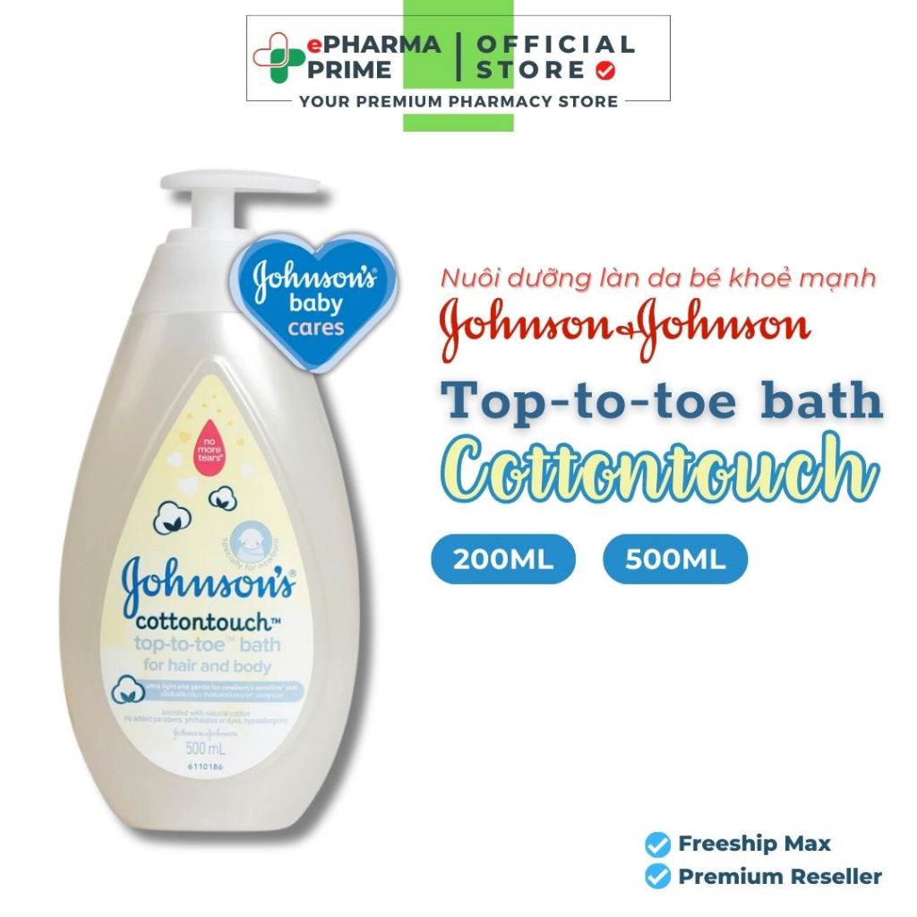 Sữa Tắm Gội Toàn Thân Johnson’s Baby Cotton Touch Top-to-toe Dịu Nhẹ Cho Bé