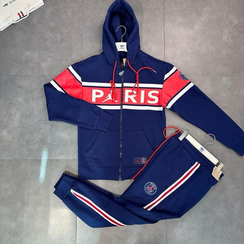 ✅New✅Bộ  Nỉ Jor.dan Pa.ris Phối Logo Ngực 2 Màu