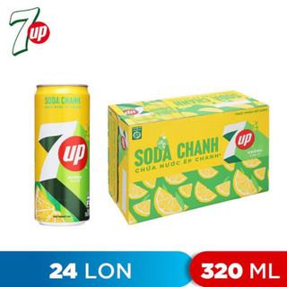  Thùng 24 lon Nước ngọt 7UP Soda chanh không calo 320ml 