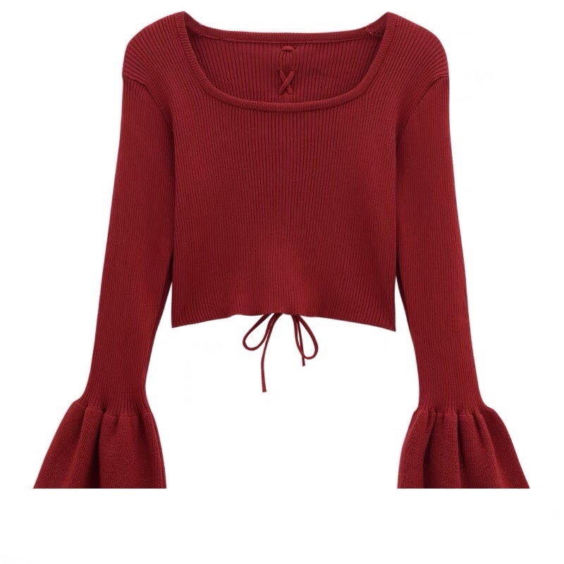 Áo thun croptop đang dây tay dài L011