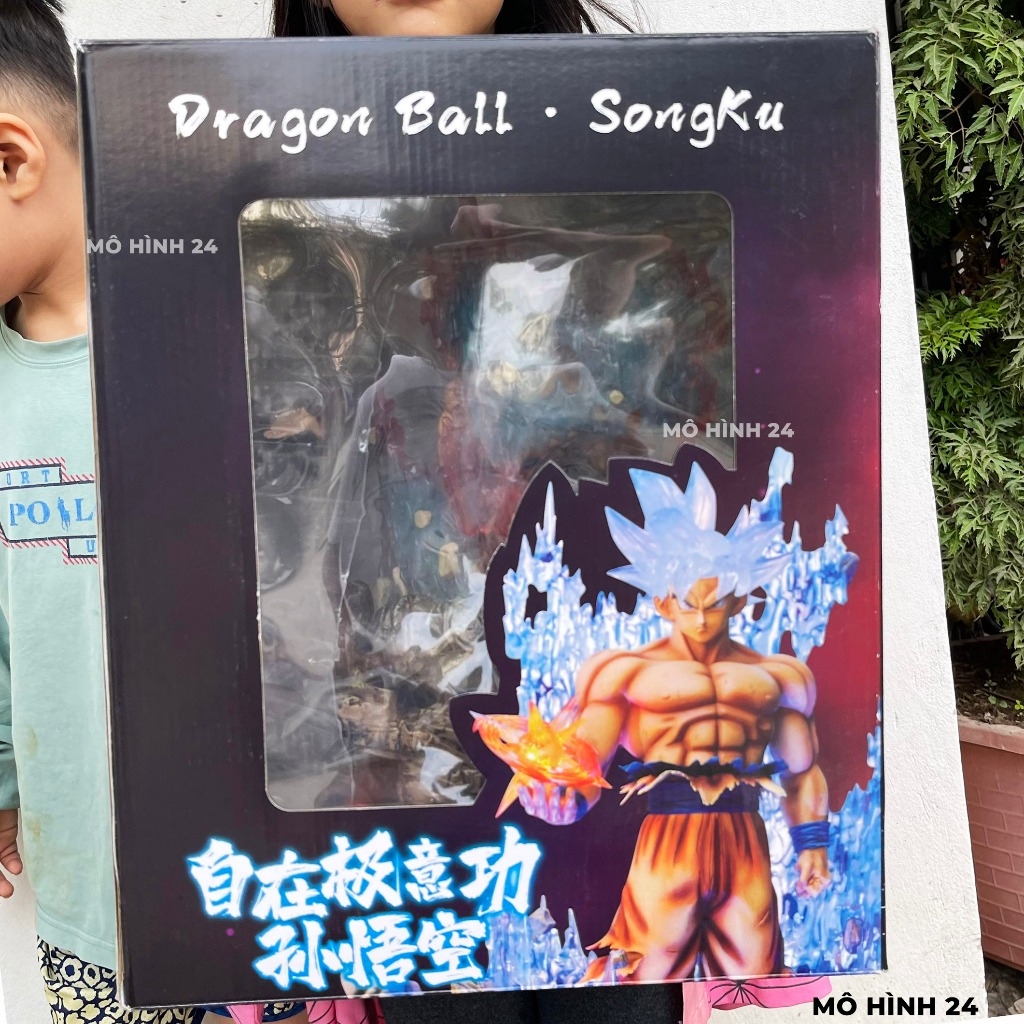 Mô hình Son Goku Vô Cực Tinh Cầu dragonball figure Ultra Instinct UI cầm tinh cầu vũ trụ dragon ball có đèn led