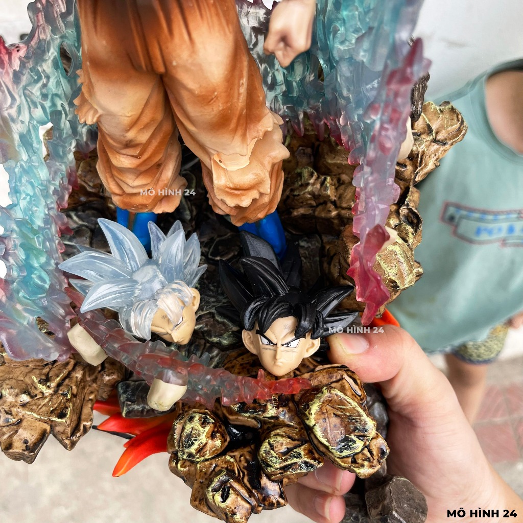 Mô hình Son Goku Vô Cực Tinh Cầu dragonball figure Ultra Instinct UI cầm tinh cầu vũ trụ dragon ball có đèn led