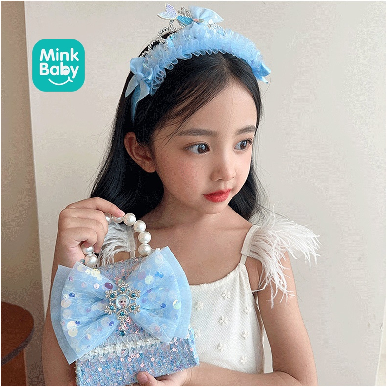 SET TÚI XÁCH VÀ VƯƠNG MIỆN CÔNG CHÚA MINKBABY CHO BÉ GÁI
