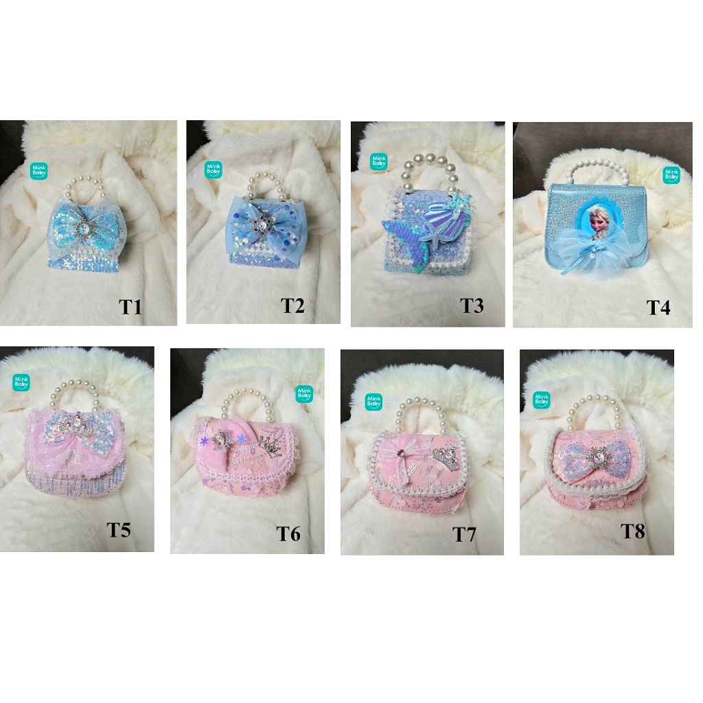 SET TÚI XÁCH VÀ VƯƠNG MIỆN CÔNG CHÚA MINKBABY CHO BÉ GÁI