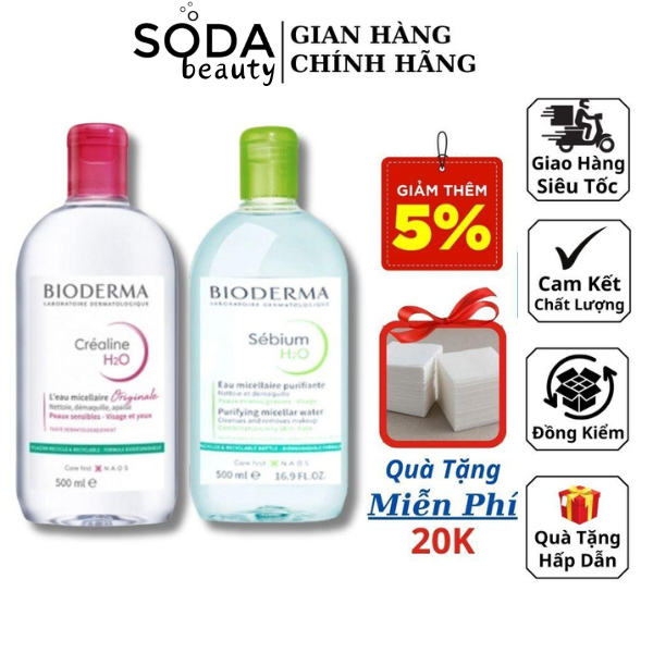 Nước Tẩy Trang Biodermal 500ml Của Pháp Chính Hãng Tẩy Trang Cho Da Dầu Mụn Và Da Nhạy Cảm Da Thường