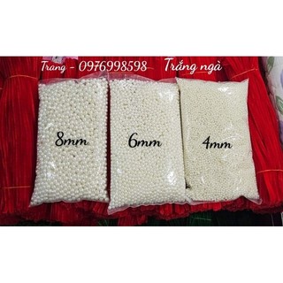 Gói 100g & 200g hạt ngọc nhựa abs hạt ngọc có lỗ 4mm, 6mm, 8mm