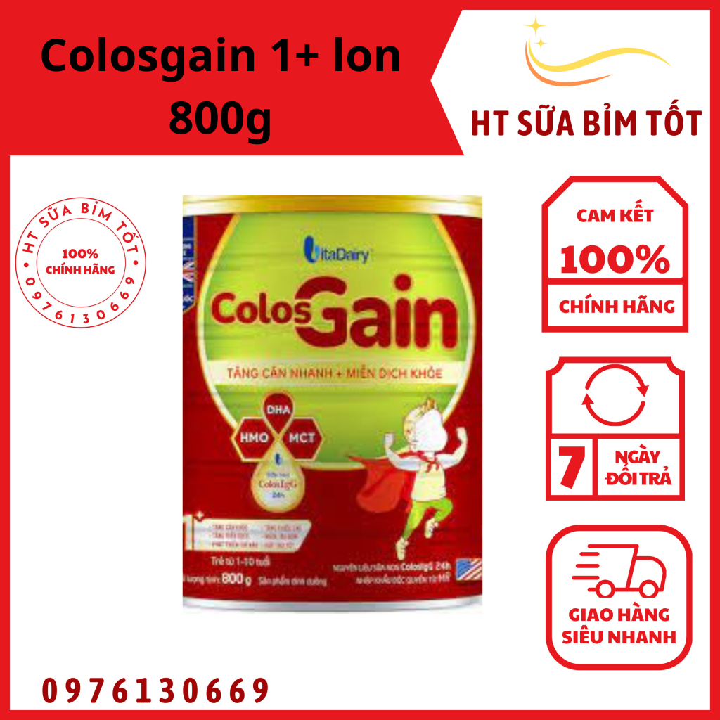 (Date mới) Sữa bột Colos Gain 800gr