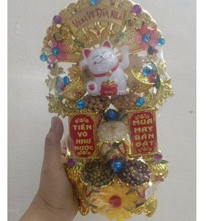 Tháp tỏi - tháp thần tài ông địa tỏi mèo mẫu mới 2024 - chiêu tài hút lộc chưng ban thần tài
