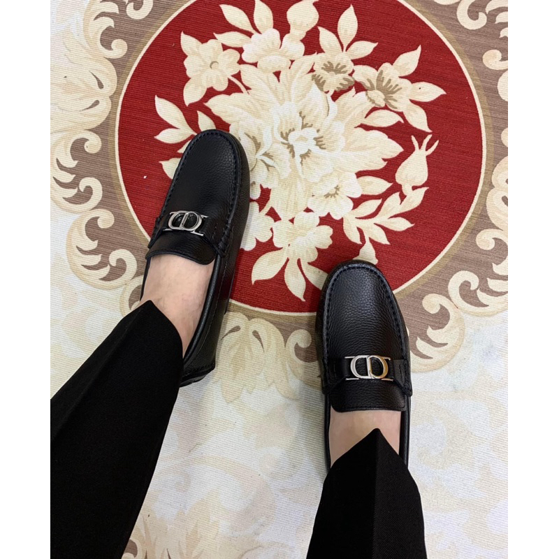 ✅New✅Giày Moca - Giày Lười Di0R Đen CD Cao Cấp