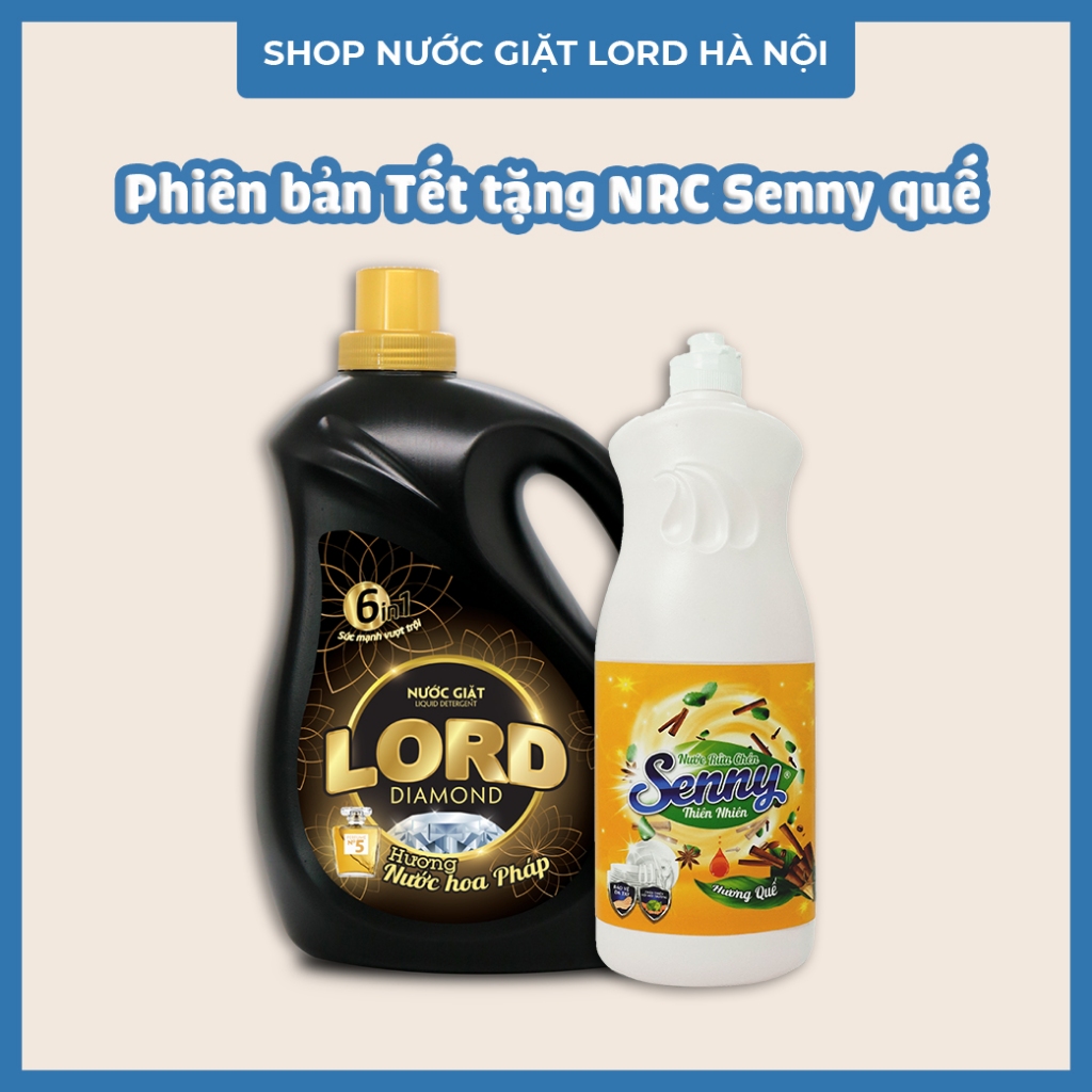 Nước giặt Lord Gold 3.5kg phiên bản tết tặng kèm Nước rửa chén Senny hương quế 750g