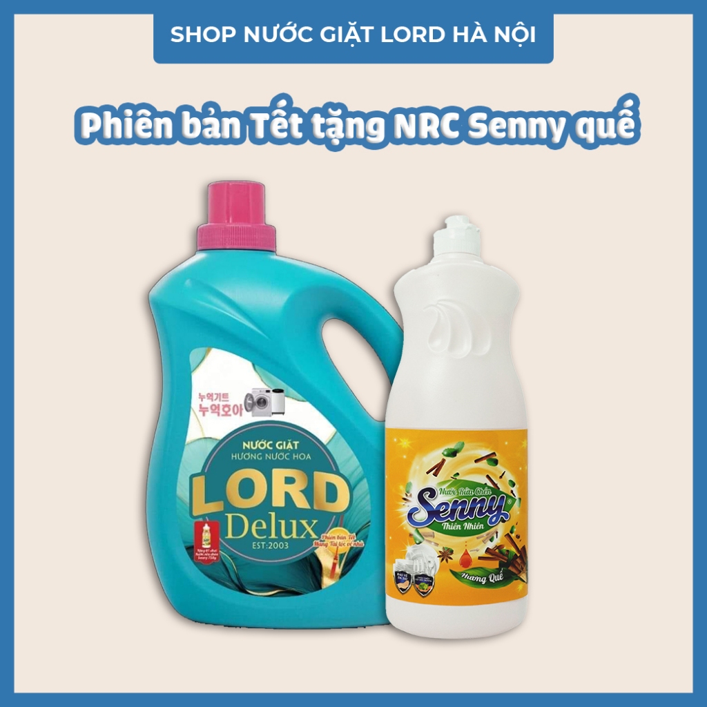 Nước giặt Lord Gold 3.5kg phiên bản tết tặng kèm Nước rửa chén Senny hương quế 750g